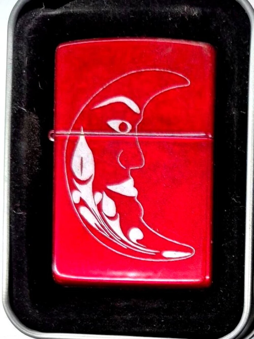 Candy Apple Red Moon Zippo Lighter